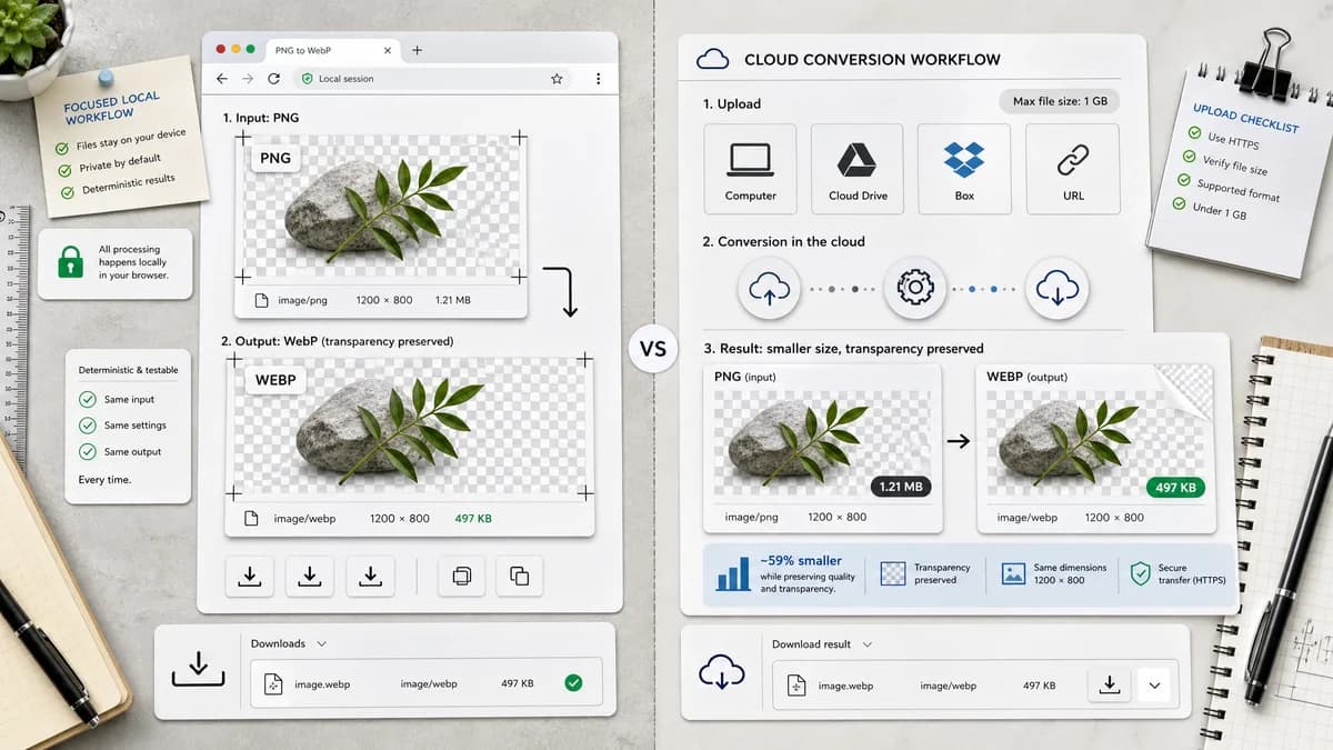 Open Source Alternatives to Convertio visual comparison with PNG to WebP Converter