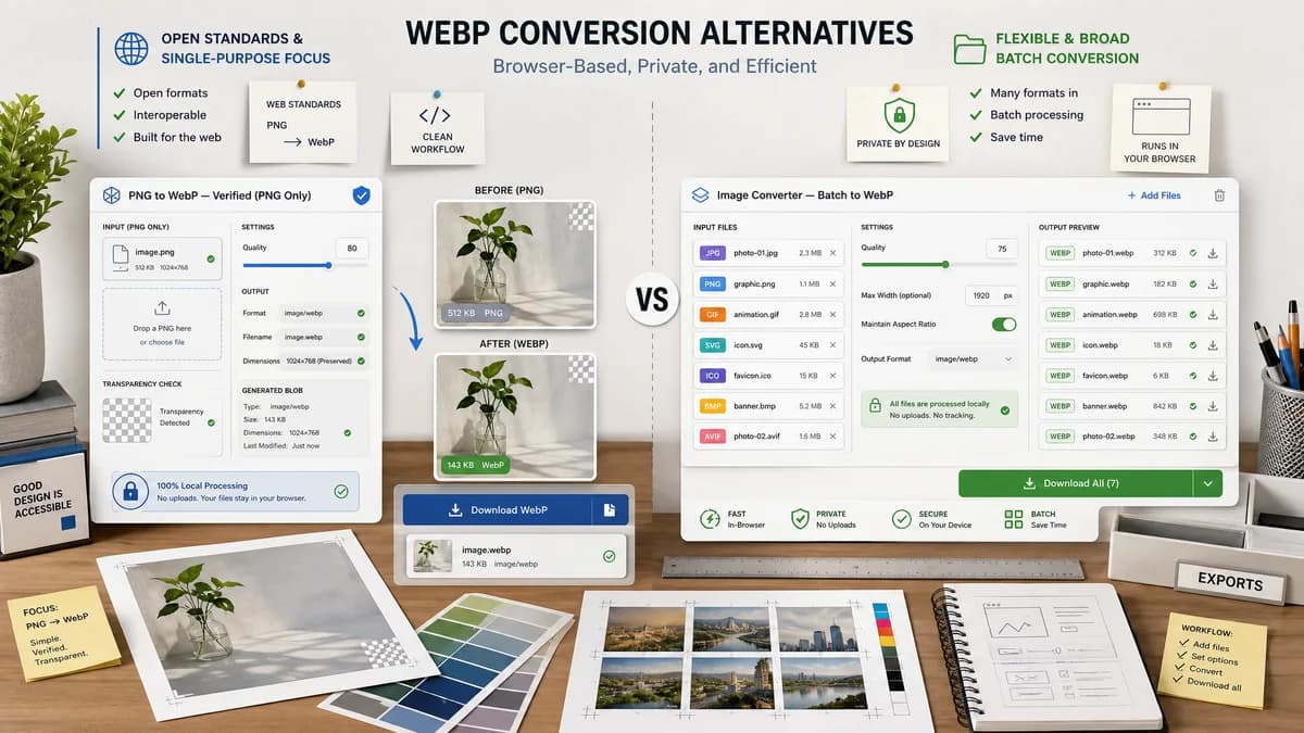 Open Source Alternatives to toWebP.io visual comparison with PNG to WebP Converter