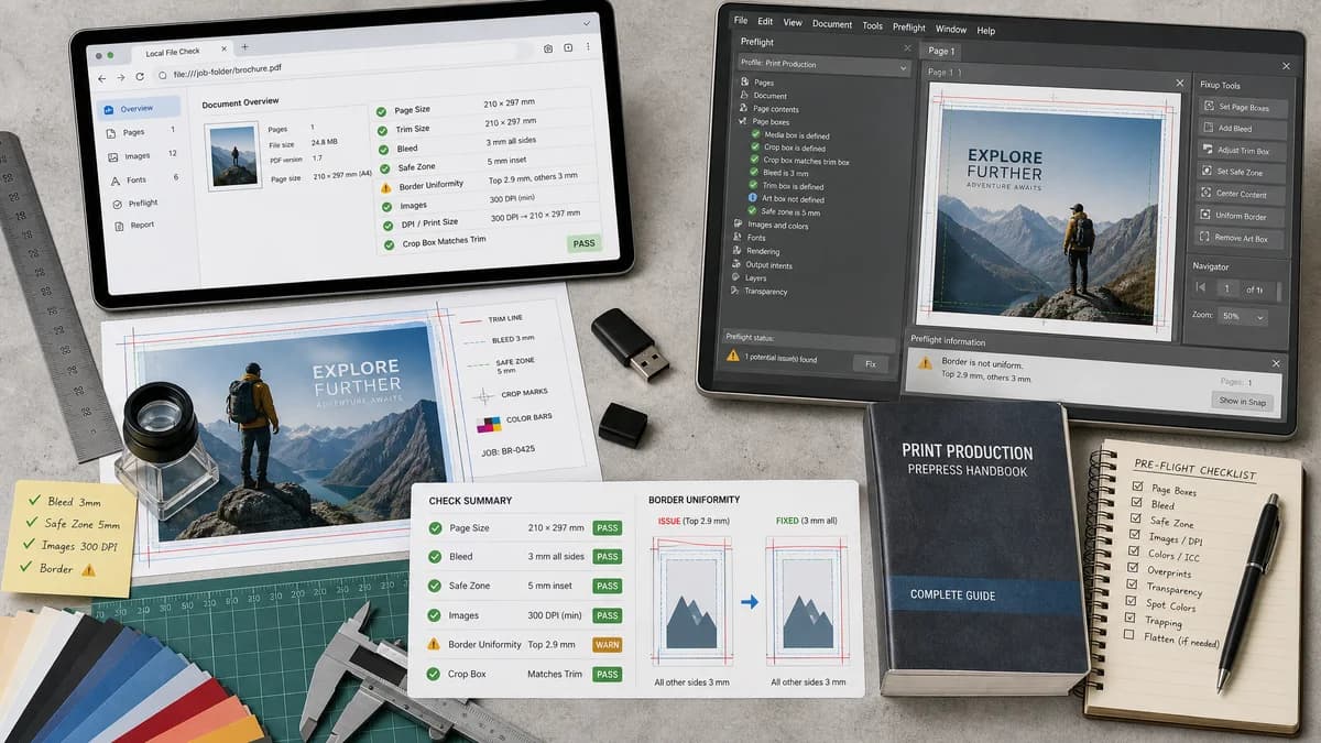 Open Source Alternatives to Adobe Acrobat Pro visual comparison with Print Bleed Border Checker