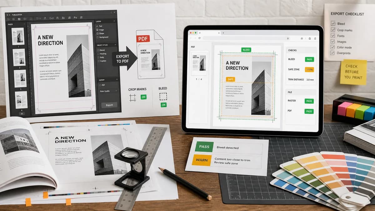 Open Source Alternatives to Adobe InDesign visual comparison with Print Bleed Border Checker