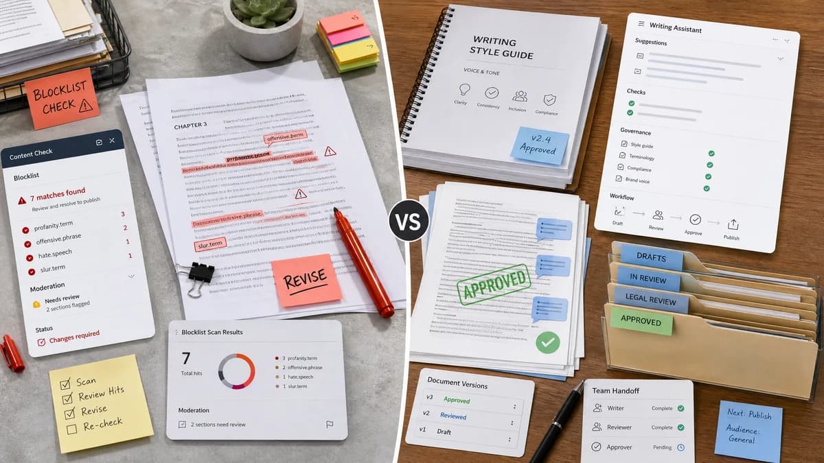 Profanity and Custom Blocklist Checker vs Writer comparison detail image