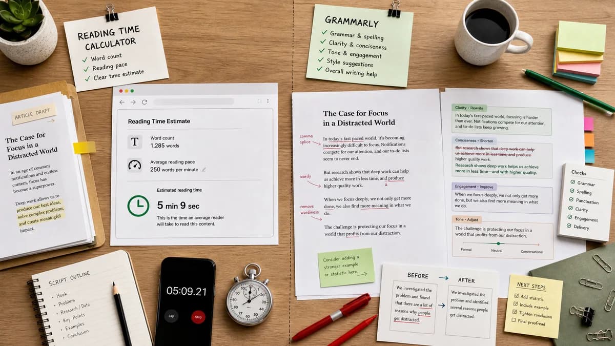 Reading Time Calculator vs Grammarly comparison detail image