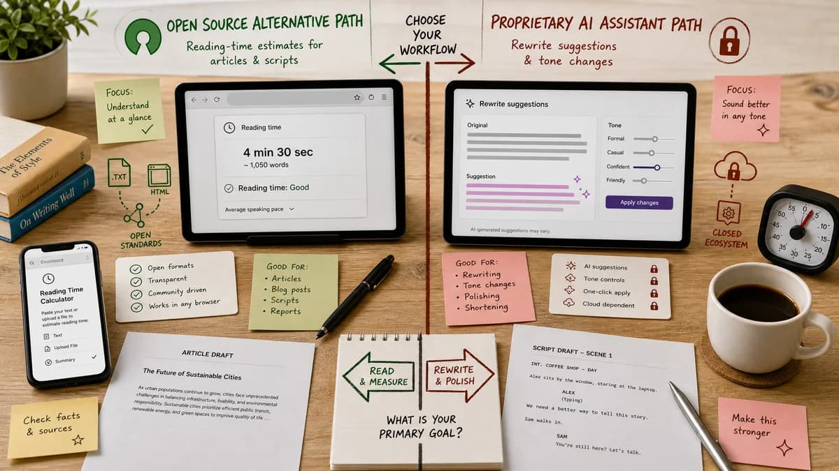 Open Source Alternatives to Wordtune detail image for Reading Time Calculator