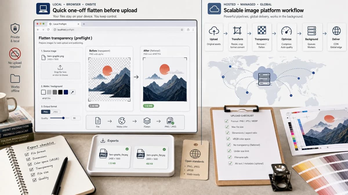 Open Source Alternatives to Cloudinary visual comparison with Remove Alpha Channel