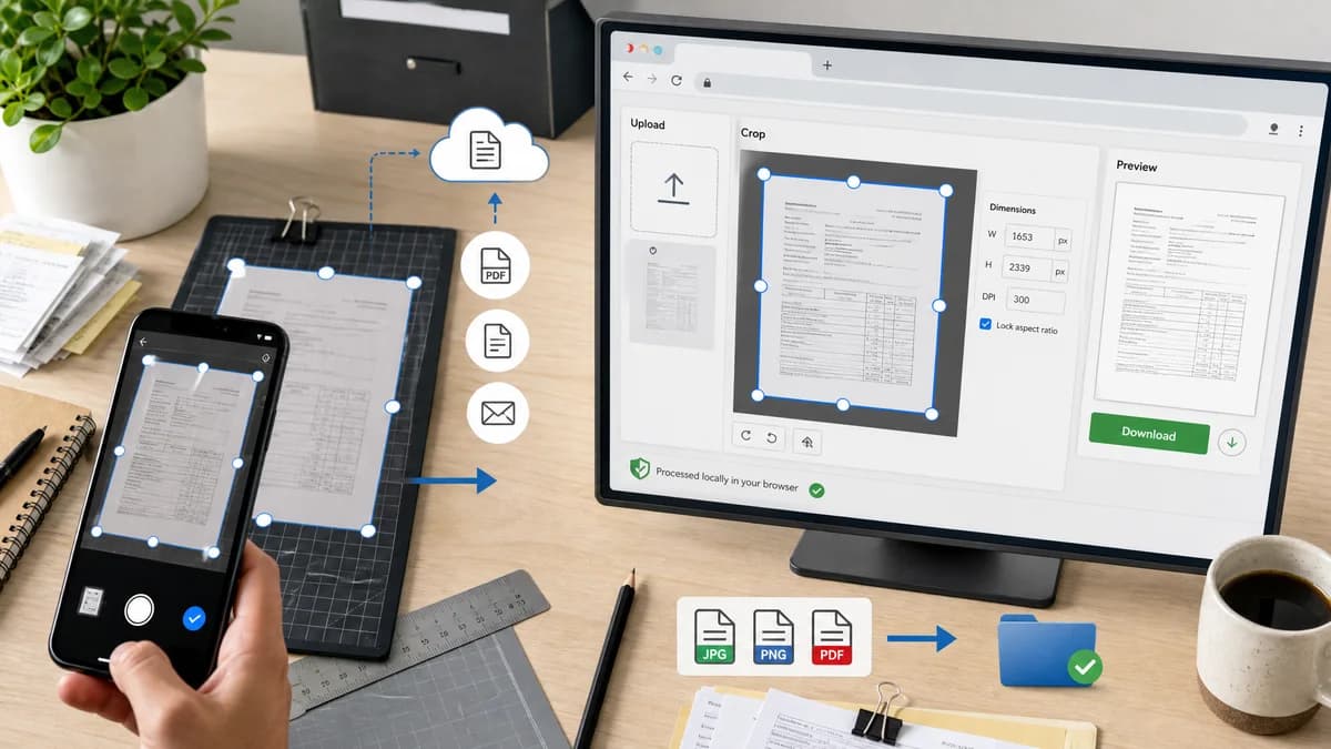 Open Source Alternatives to Adobe Scan visual comparison with Scan Border Cropper