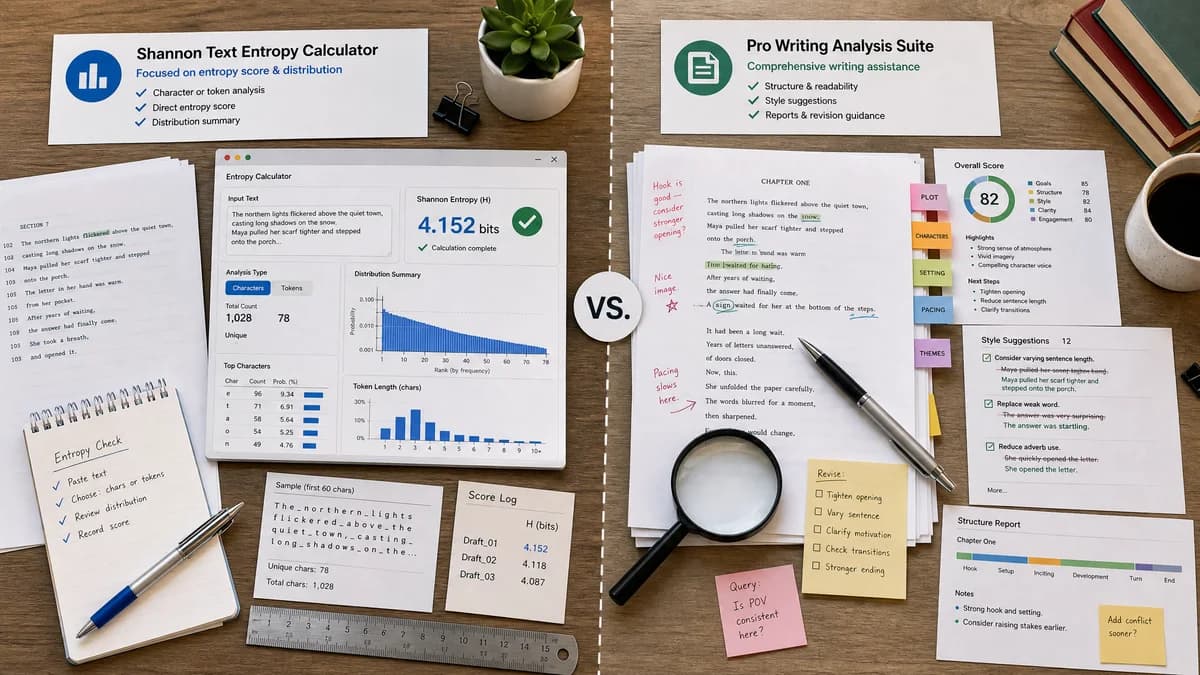 Shannon Text Entropy Calculator vs ProWritingAid comparison detail image
