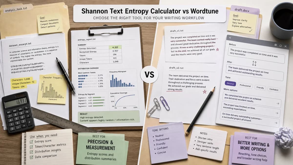 Shannon Text Entropy Calculator vs Wordtune comparison detail image
