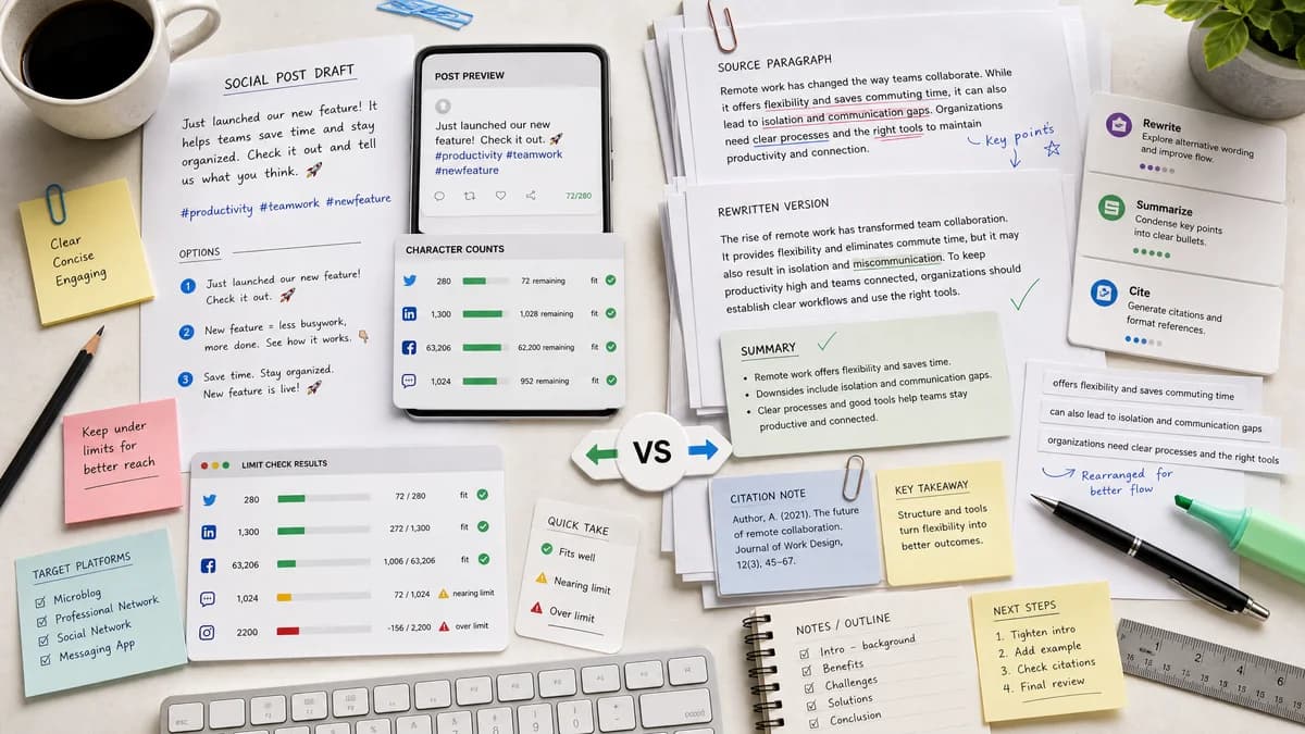 Social Character Limit Checker vs QuillBot comparison detail image