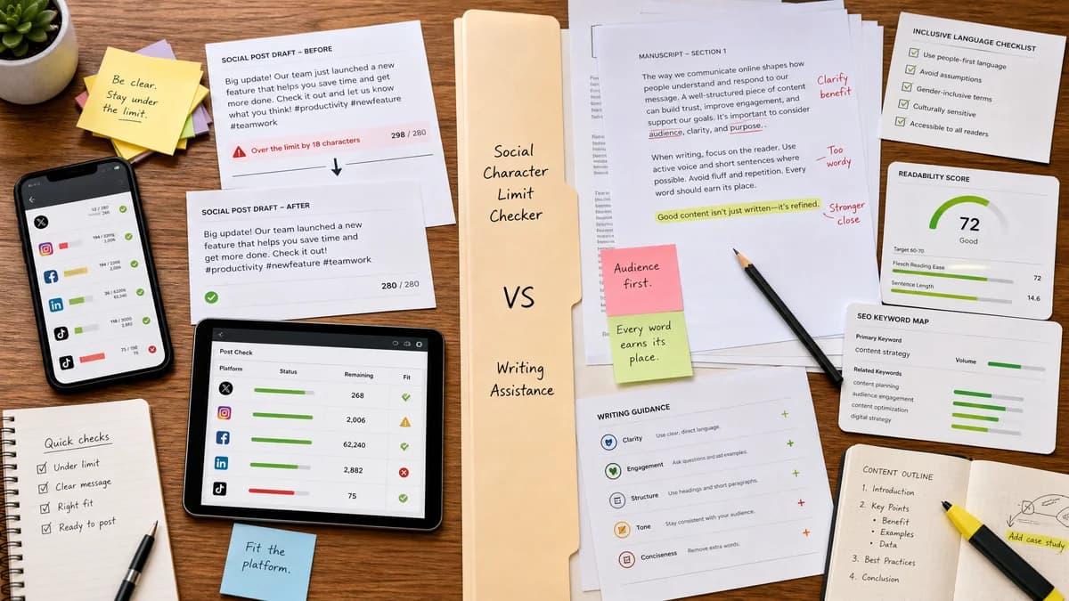 Social Character Limit Checker vs Textmetrics comparison detail image