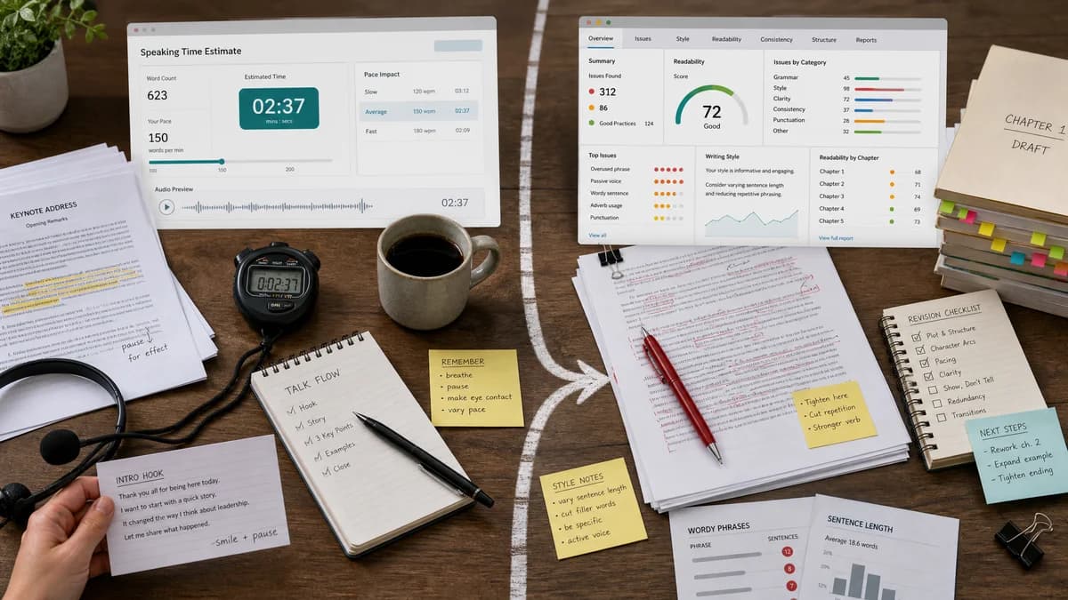 Speaking Time Calculator vs ProWritingAid comparison detail image