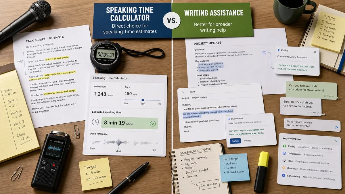 Speaking Time Calculator vs Sapling comparison detail image