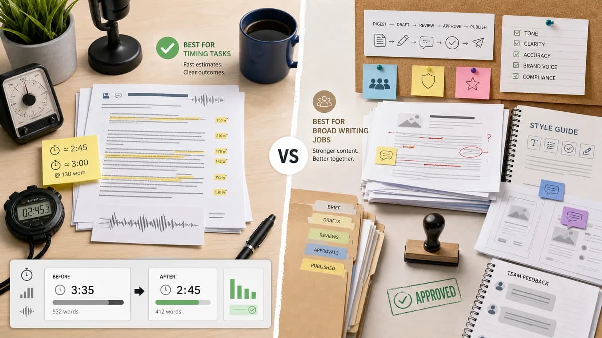 Speaking Time Calculator vs Writer comparison detail image