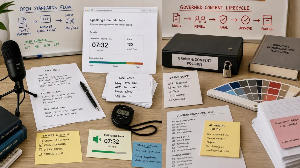 Open Source Alternatives to Writer detail image for Speaking Time Calculator