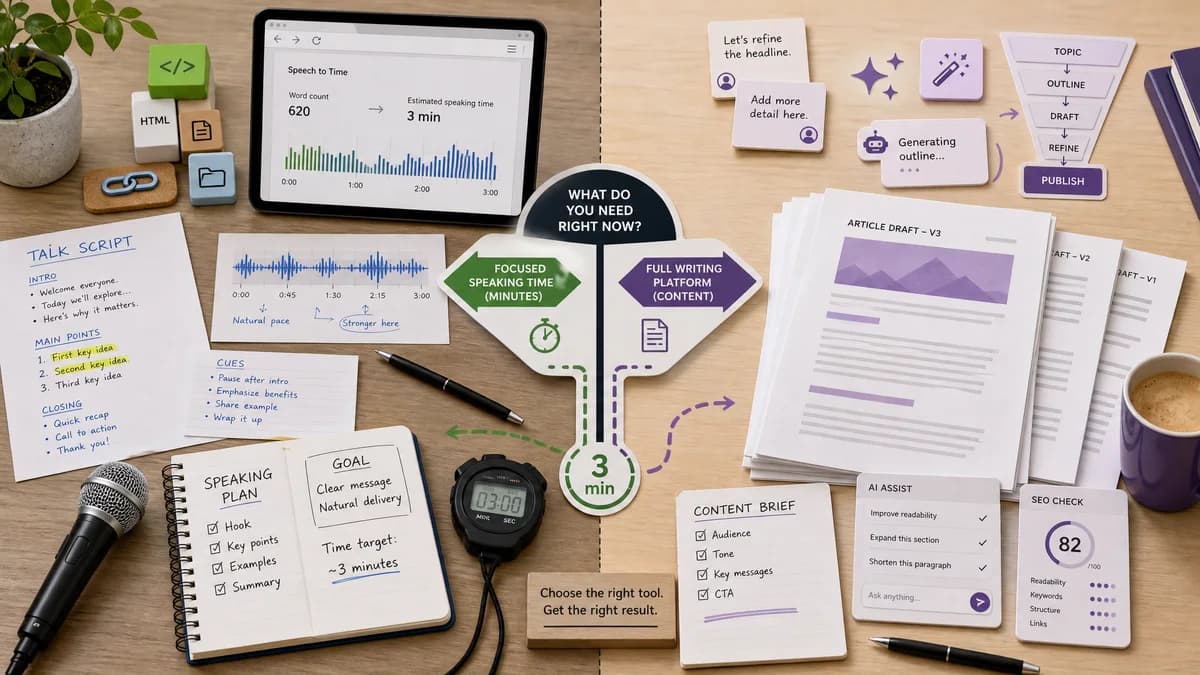 Open Source Alternatives to Writesonic detail image for Speaking Time Calculator