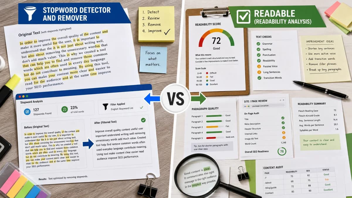 Stopword Detector and Remover vs Readable comparison detail image