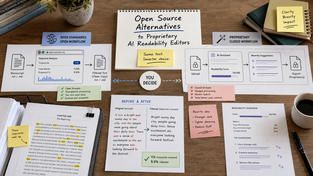 Open Source Alternatives to Hemingway Editor Plus detail image for Stopword Detector and Remover