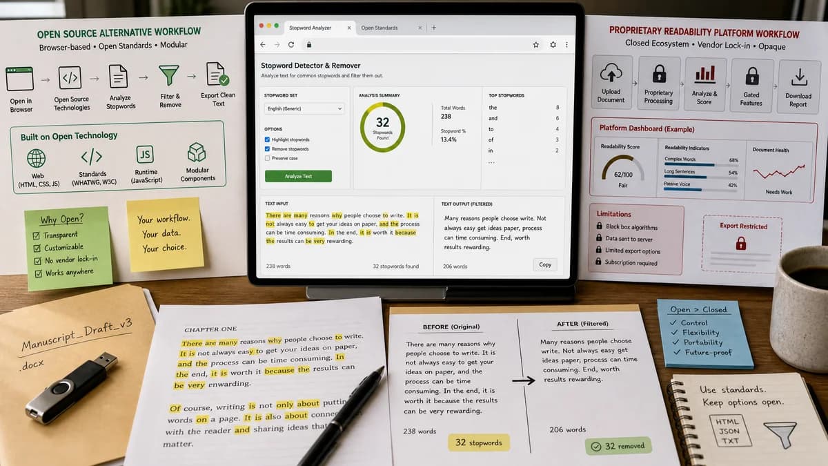 Open Source Alternatives to Readable detail image for Stopword Detector and Remover