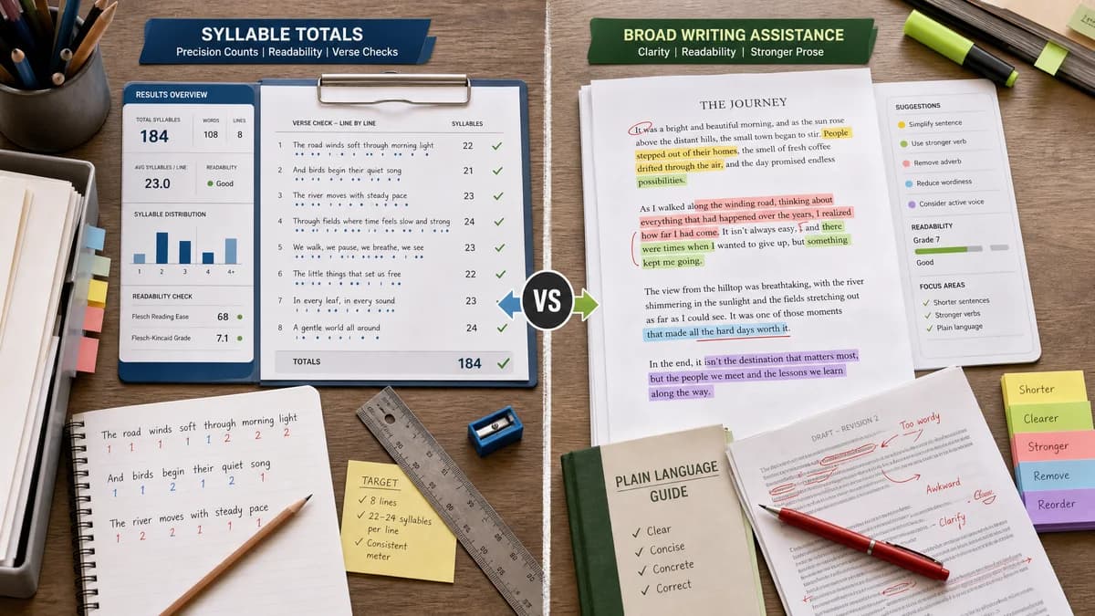 Syllable Counter vs Hemingway Editor comparison detail image