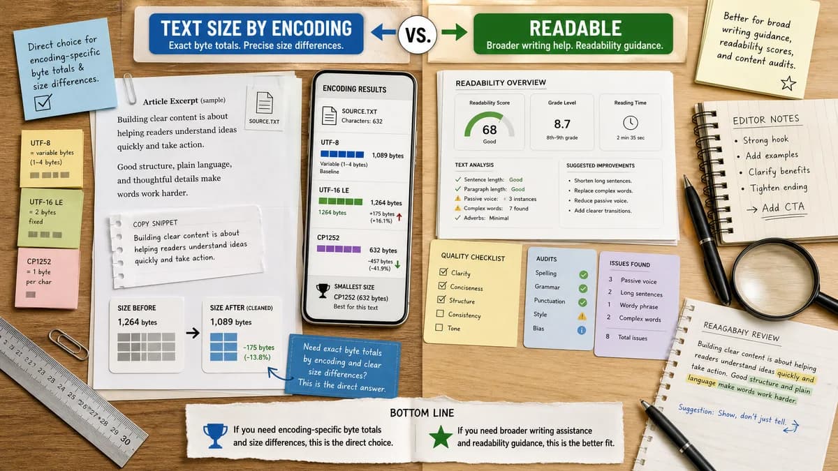 Text Size by Encoding vs Readable comparison detail image