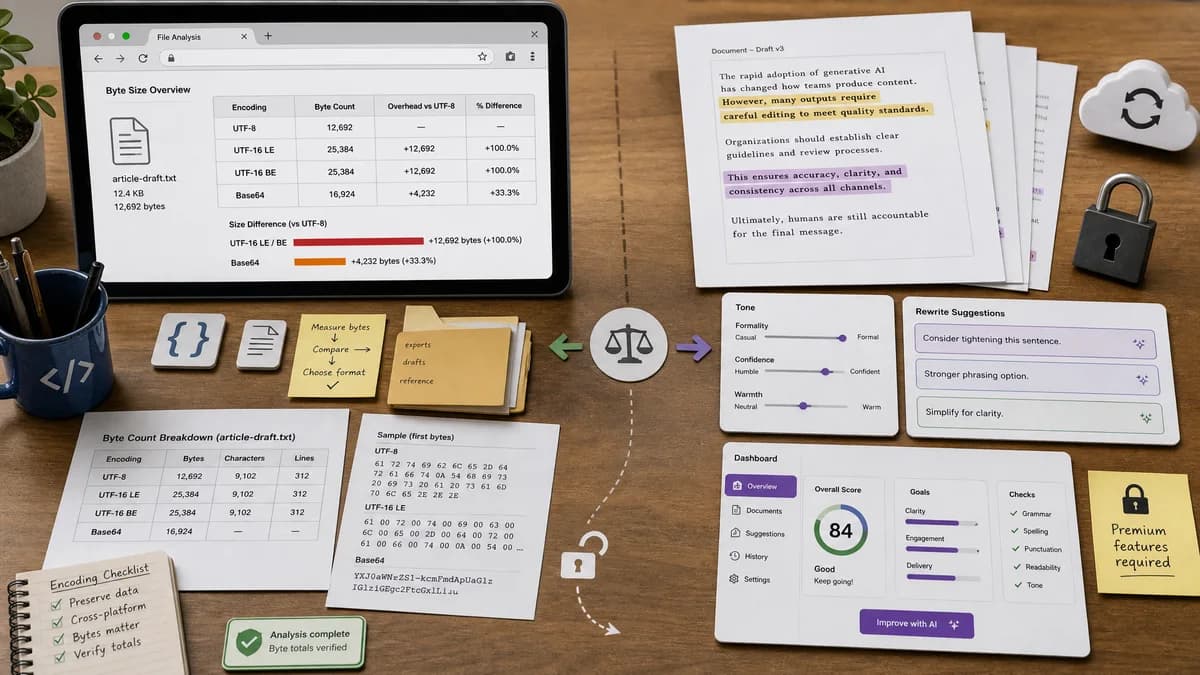 Open Source Alternatives to Grammarly detail image for Text Size by Encoding