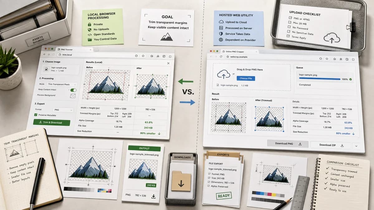 Open Source Alternatives to ImageOnline.io visual comparison with Transparent Margin Trimmer