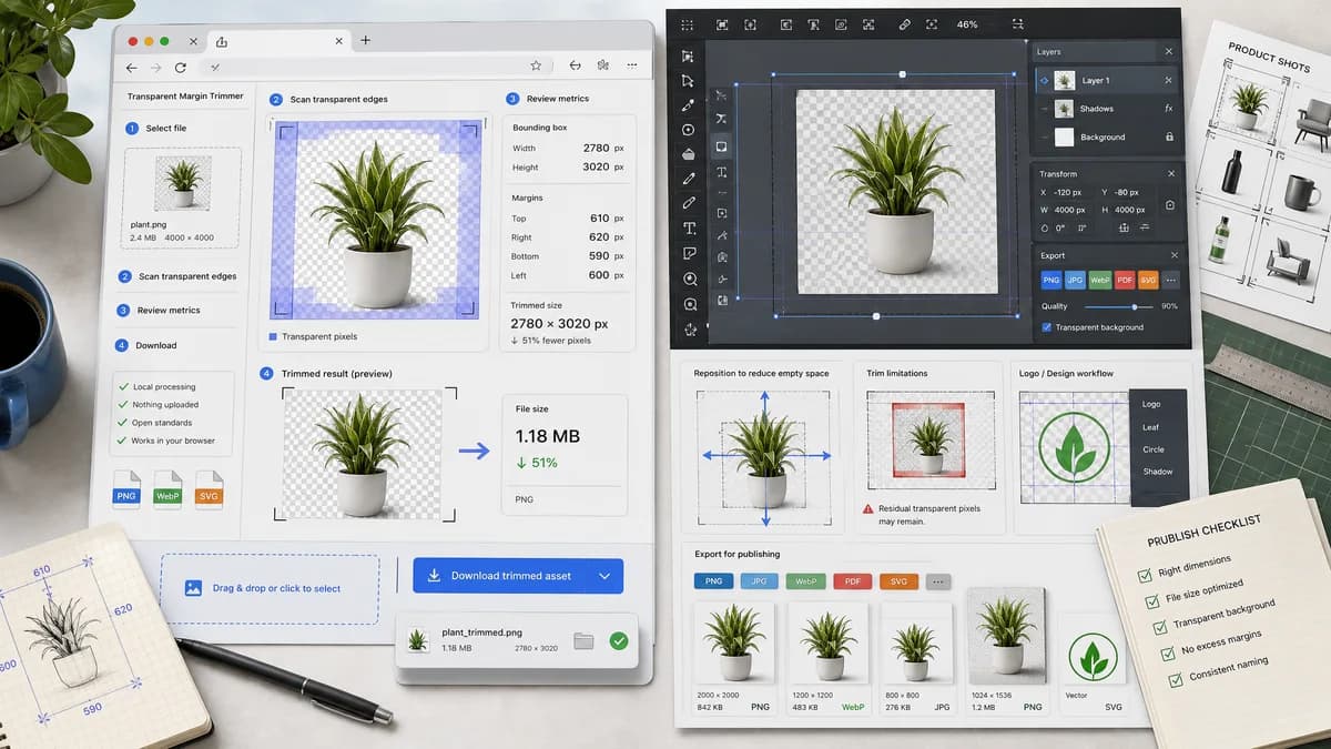Open Source Alternatives to Photopea visual comparison with Transparent Margin Trimmer