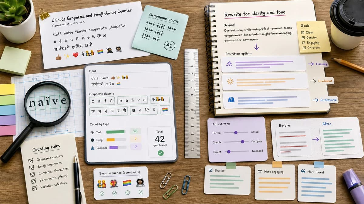 Unicode Grapheme and Emoji-Aware Counter vs Wordtune comparison detail image