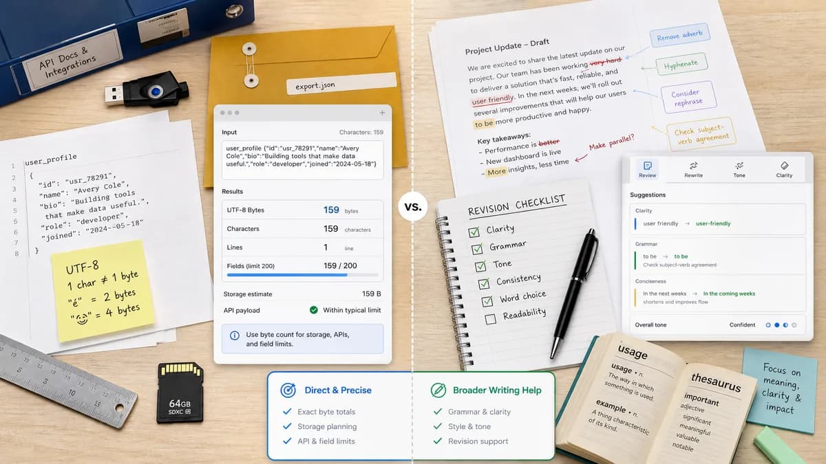 UTF-8 Byte Counter vs Grammarly comparison detail image