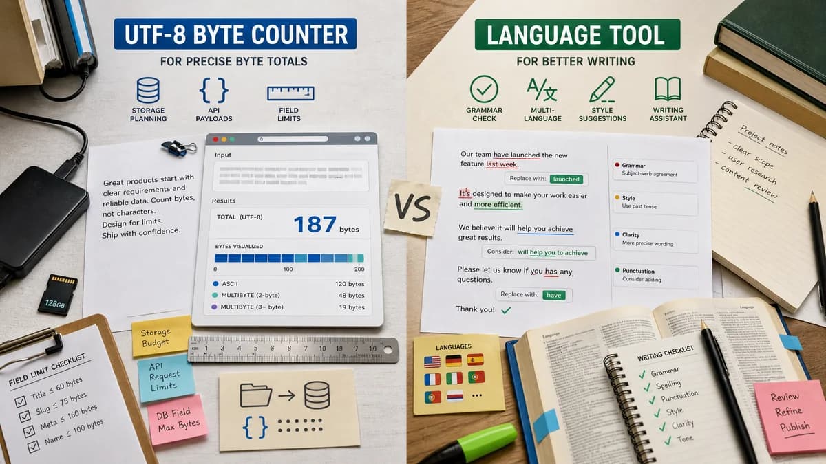 UTF-8 Byte Counter vs LanguageTool comparison detail image