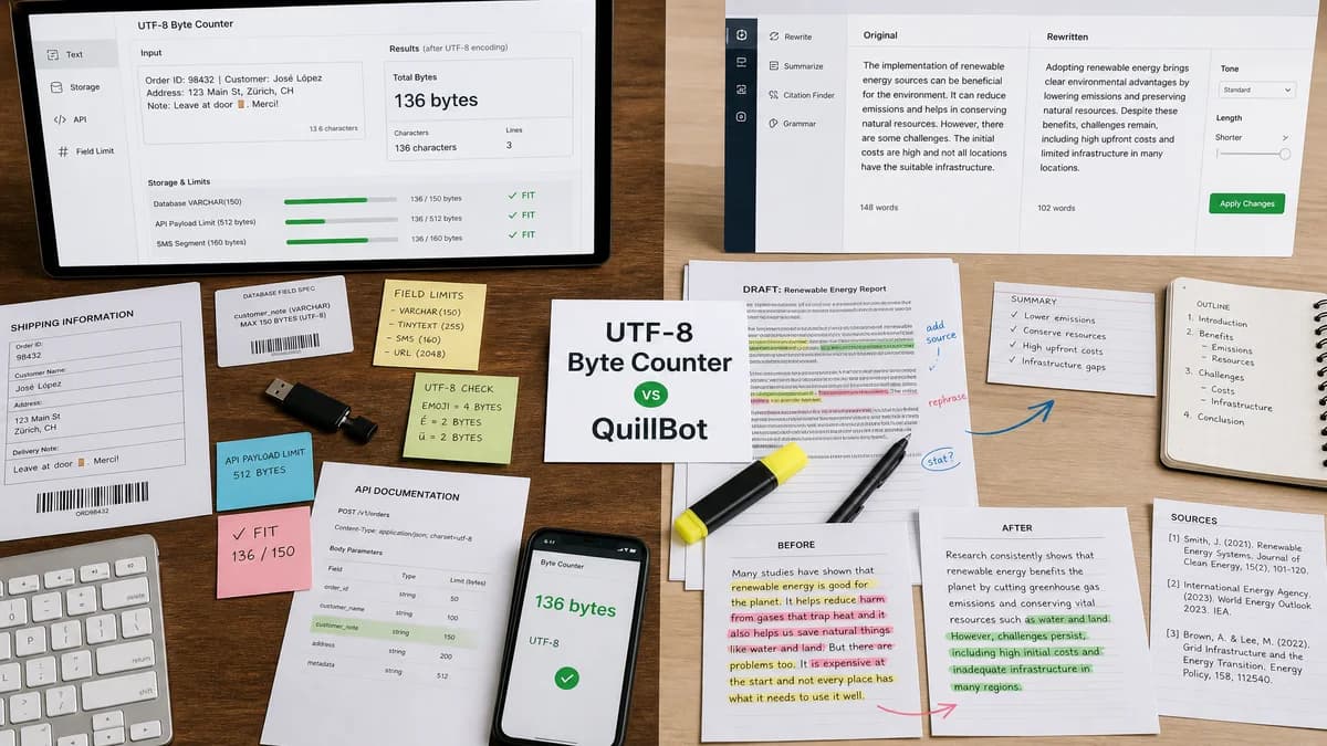 UTF-8 Byte Counter vs QuillBot comparison detail image