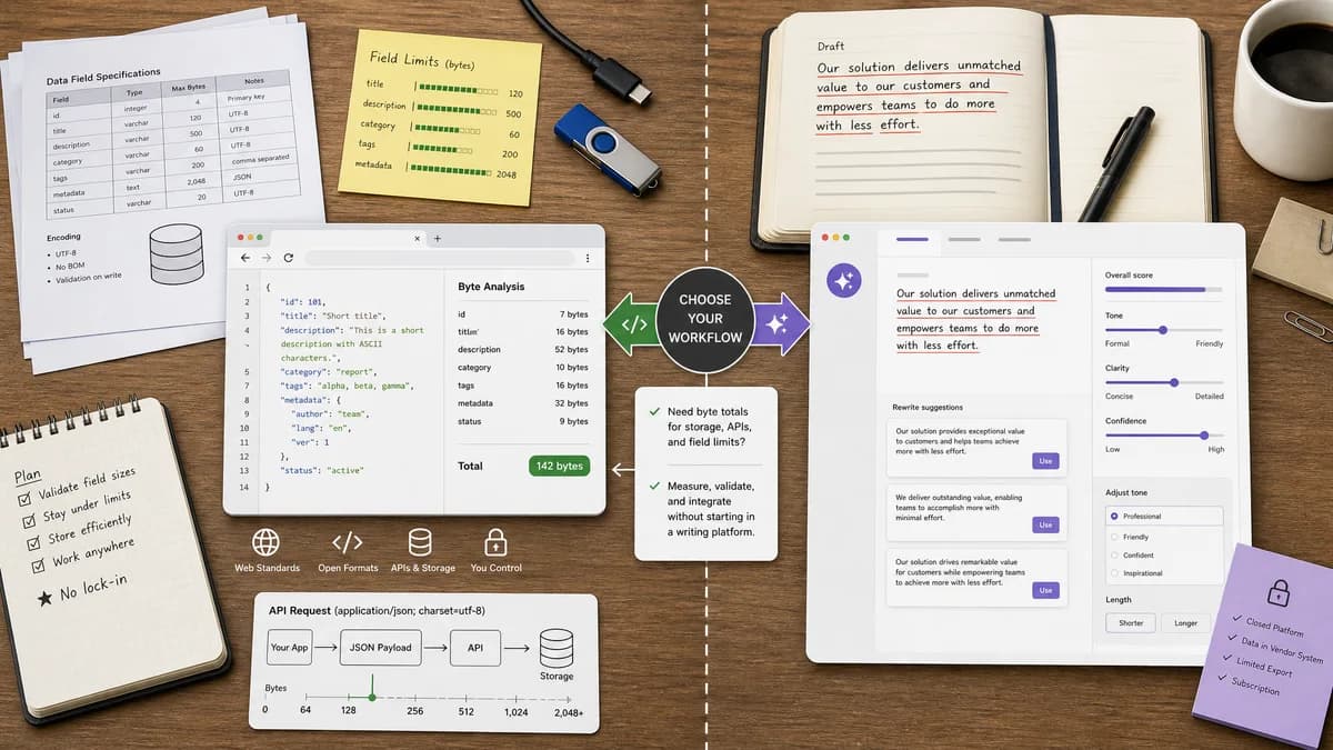 Open Source Alternatives to Grammarly detail image for UTF-8 Byte Counter