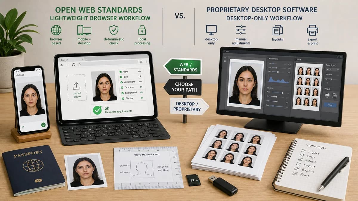Open Source Alternatives to Passport Photo Maker visual comparison with Visa Photo File Size Checker