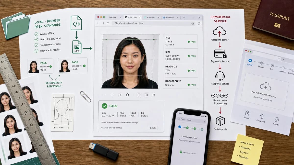 Open Source Alternatives to PersoFoto visual comparison with Visa Photo File Size Checker