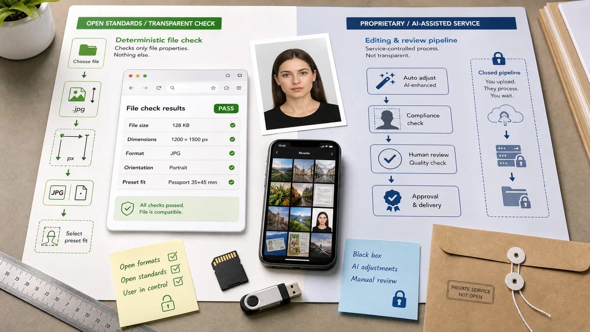 Open Source Alternatives to PhotoAiD visual comparison with Visa Photo File Size Checker