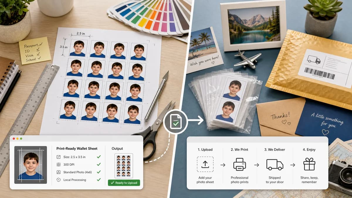 Wallet Photo Sheet Maker vs Snapfish Wallet Prints visual comparison of wallet photo sheet maker workflows