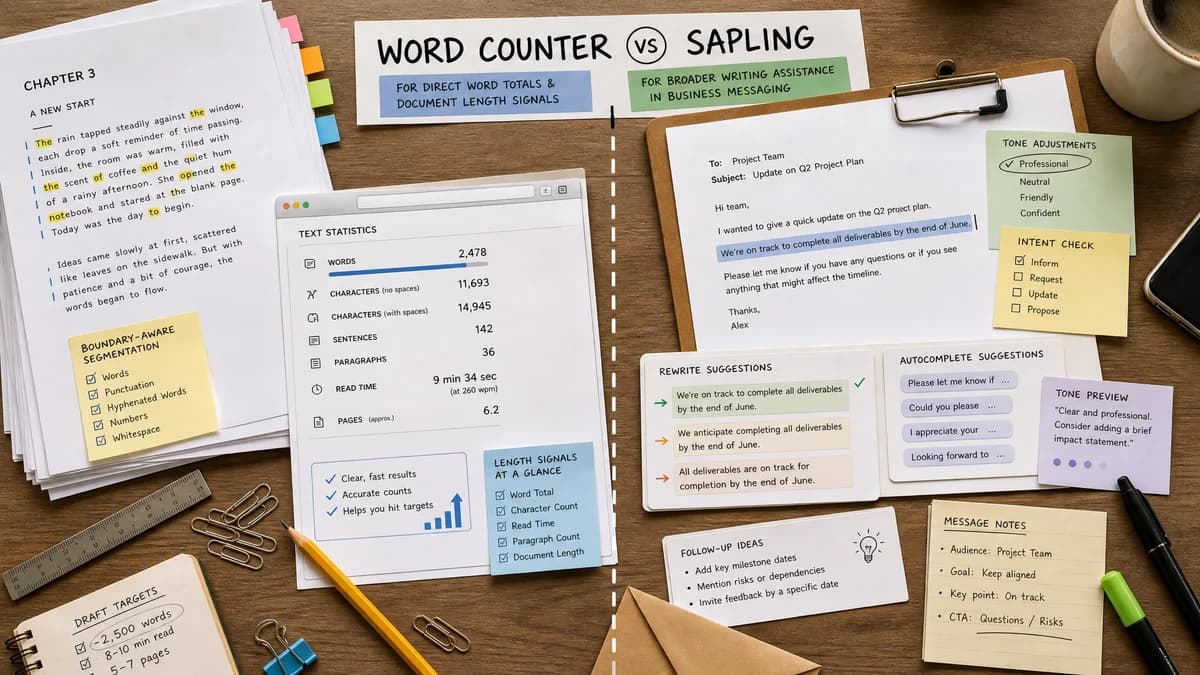 Word Counter vs Sapling comparison detail image