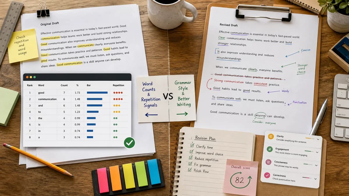 Word Frequency Table vs Grammarly comparison detail image