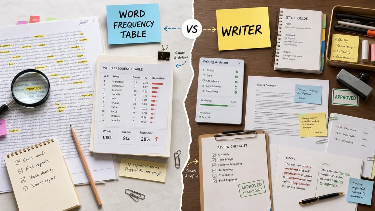 Word Frequency Table vs Writer comparison detail image