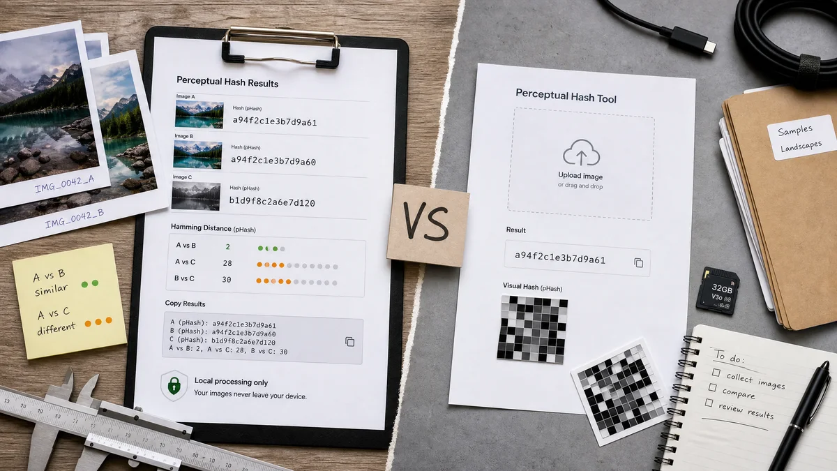 Perceptual Hash Generator vs Oyyi Perceptual Hash Tool